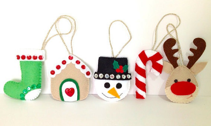 Felt-Christmas-ornaments-set-of-5-decorations